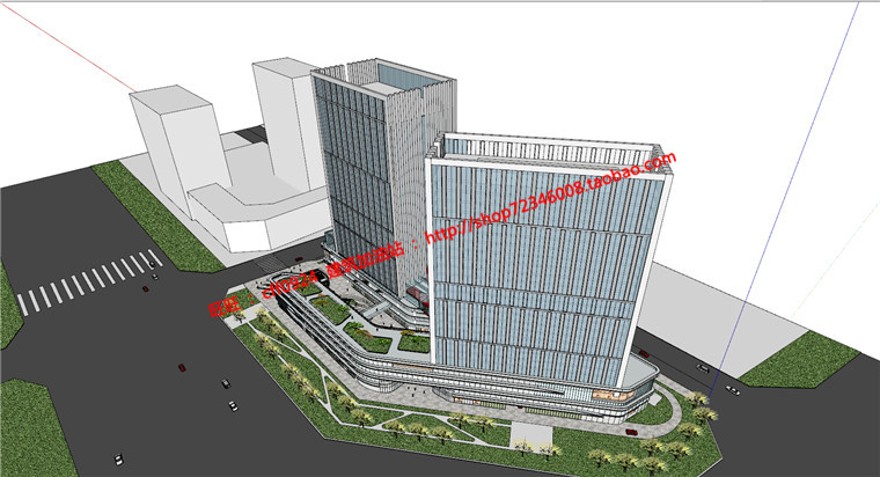 SU精细模型+文本jpg商业购物中心设计综合体办公楼写字楼建筑资源