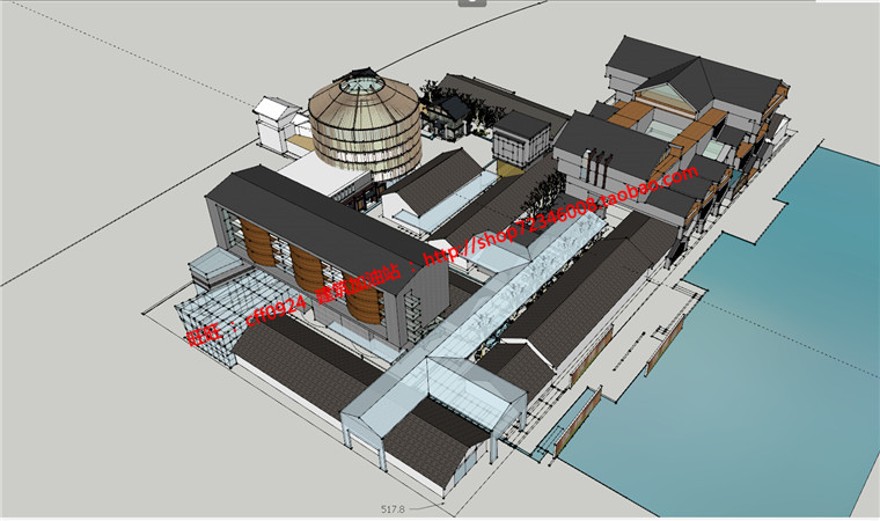 老厂房su模型效果图文本艺术粮仓创意改造建筑方案建筑资源