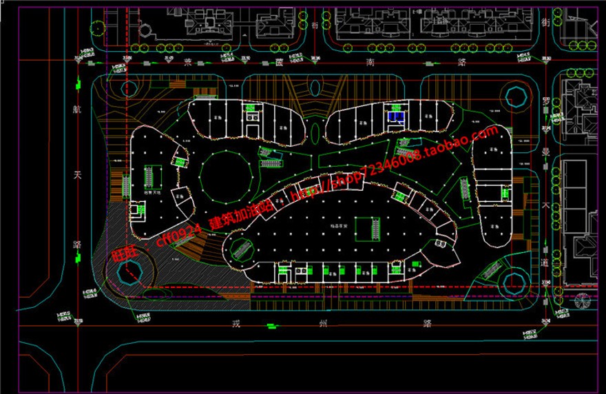 商业街cad图纸+su模型+效果图+文本商业中心百货超市建筑资源