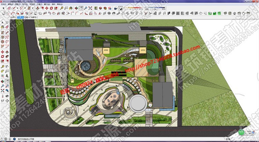 成套-商业设计综合体设计商业广场su模型+cad+效果图+文本