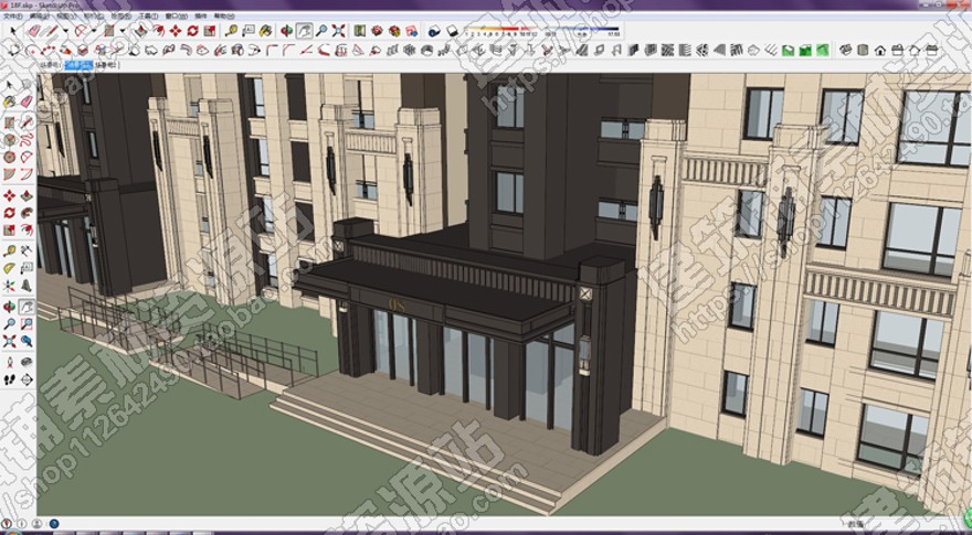 18层小高层住宅小区住宅楼建筑设计方案su(Sketchup)模型+cad平面图