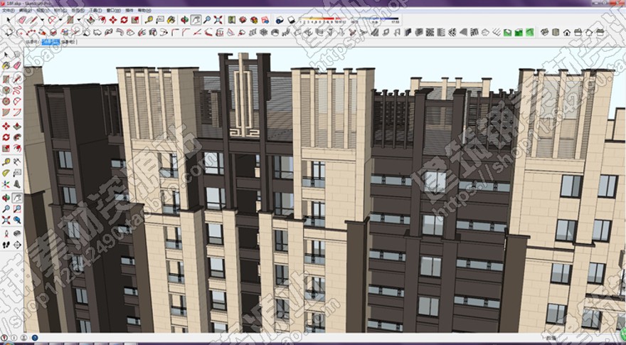 18层小高层住宅小区住宅楼建筑设计方案su(Sketchup)模型+cad平面图