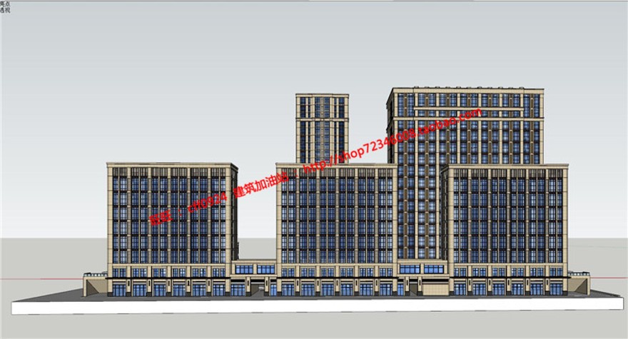 6层建筑旅馆方案设计cad图纸总图su模型