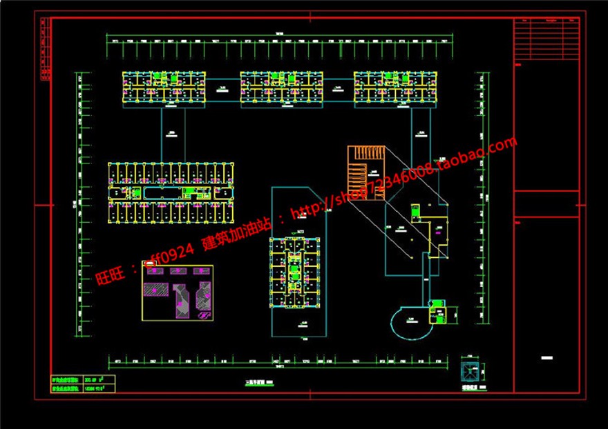 6层建筑旅馆方案设计cad图纸总图su模型