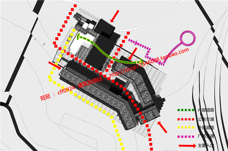 山地住宅旅馆建筑方案设计cad图纸总图平面效果图su模型