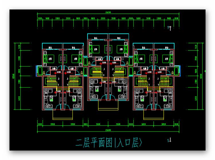 08现代风花园住宅商业别墅叠层三层联排平面立剖效果图su+cad+max