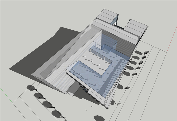 办公大楼/现代风行政服务中心/建筑方案设计/SU模型+CAD图纸+建筑资源