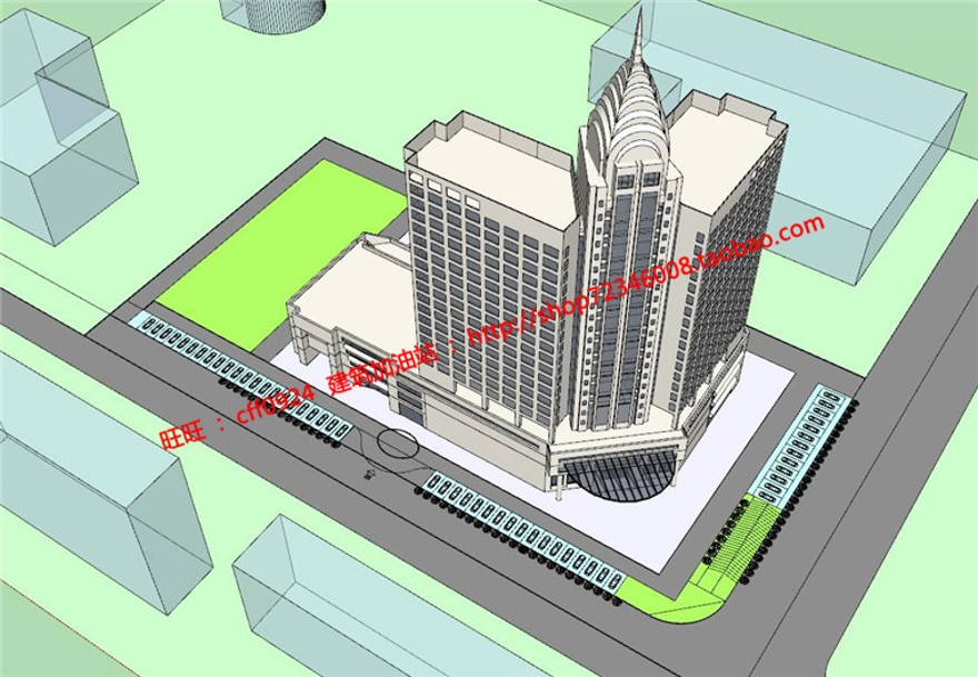 都市型综合酒店宾馆设计cad图纸su模型ppt效果图