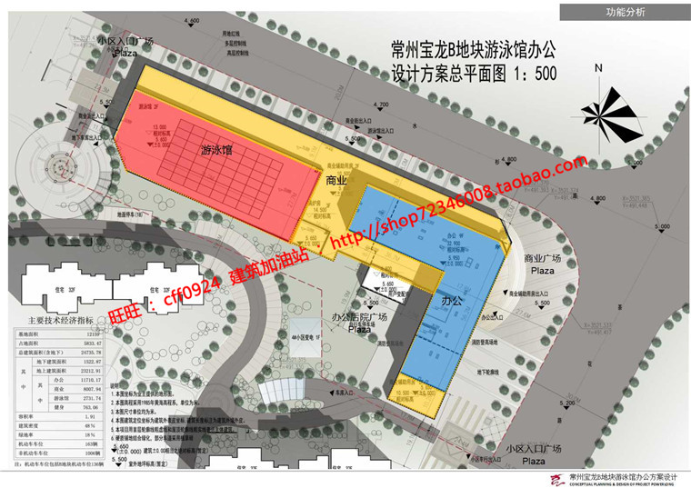 酒店式公寓游泳馆报批方案文本PPT设计cad平立剖效果图