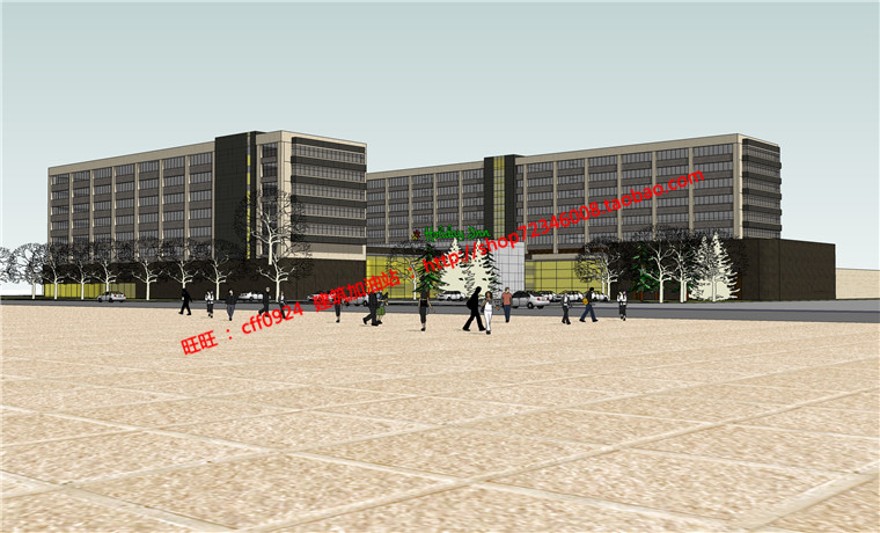 假日酒店立面控制设计快捷酒店全su模型+cad图纸