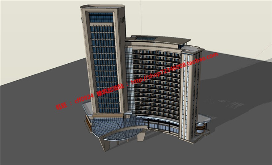 su模型+cad图纸+3Dmax+效果图全高档酒店现代风公建建筑建筑资源