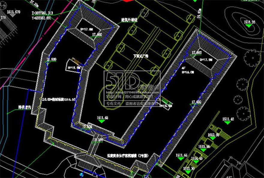 成套-温泉度假酒店cad+效果图+su模型宾馆多层中式坡屋顶特色旅游建筑