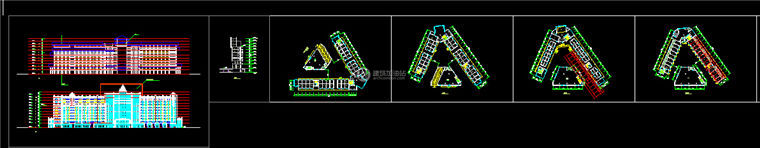 建筑图纸164酒店景观建筑规划项目设计su模型+模型酒店CAD方案图纸+效果图