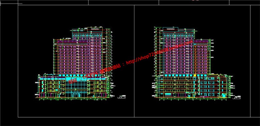 酒店宾馆旅社建筑方案设计高级建筑景观cad图纸su模型ppt