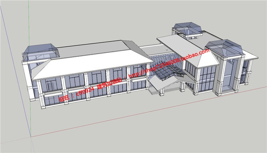 温泉度假村酒店设计SU模型及CAD图纸建筑创意设计方案文建筑资源