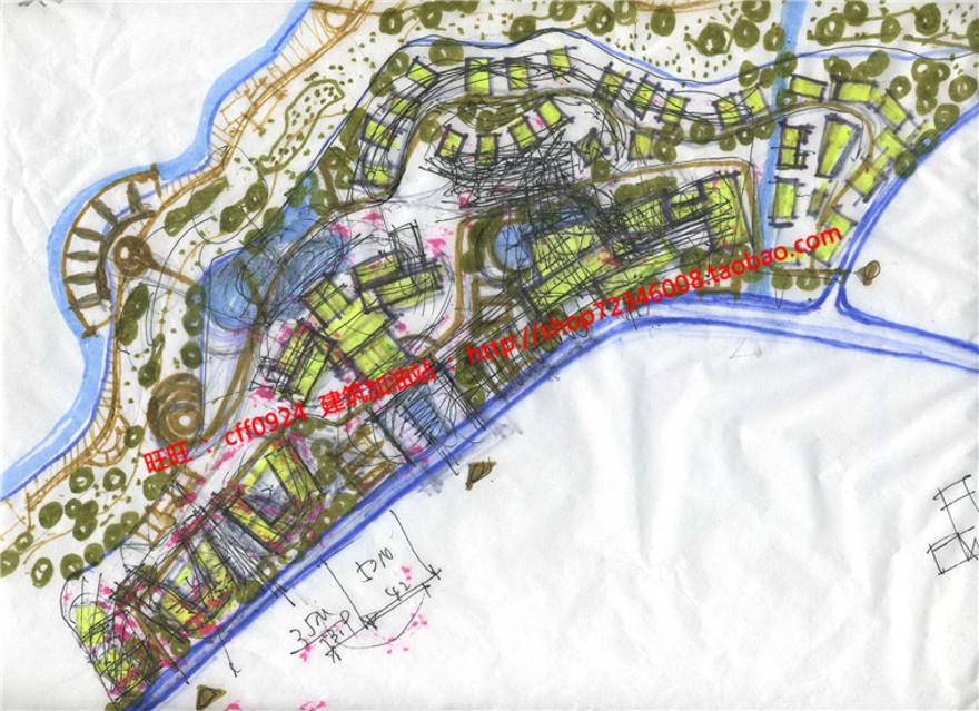 温泉度假村酒店设计SU模型及CAD图纸建筑创意设计方案文建筑资源