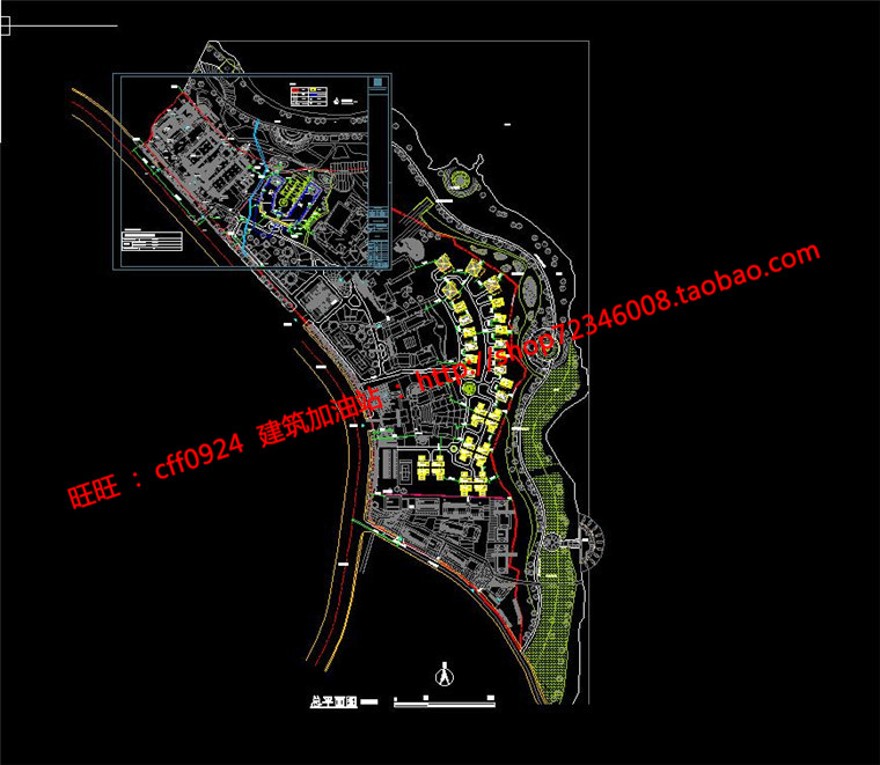 温泉度假村酒店设计SU模型及CAD图纸建筑创意设计方案文建筑资源