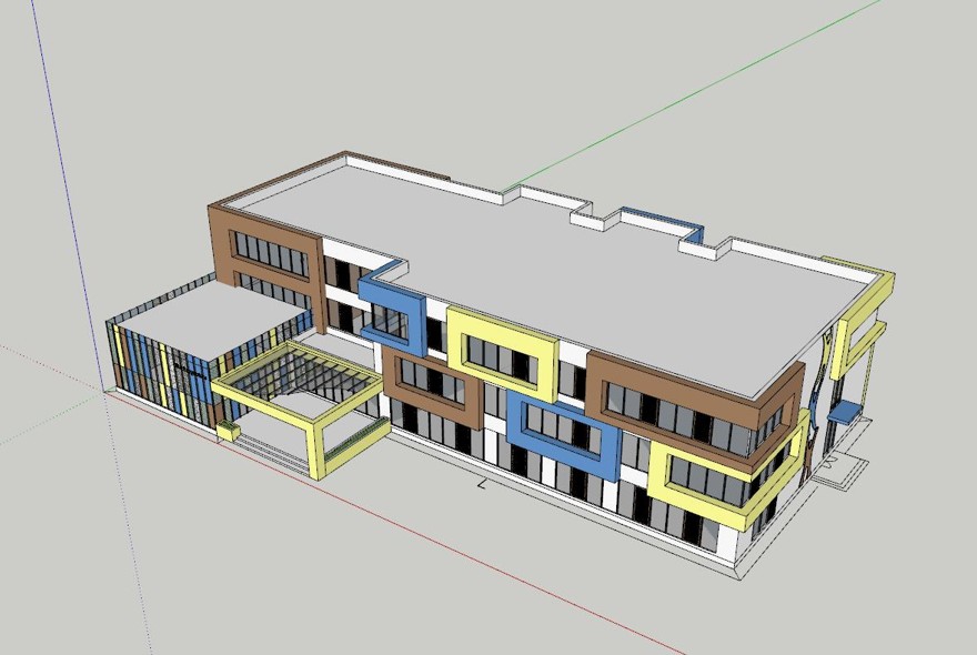 007九班幼儿园建筑设计两个方案SU模型（CAD+SU）