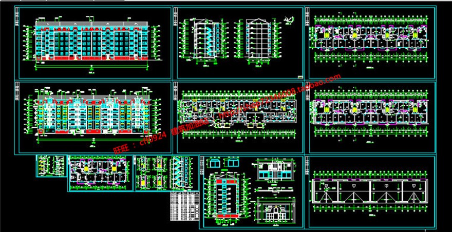 单体住宅楼建筑方案设计5层施工图cad平立剖效果图