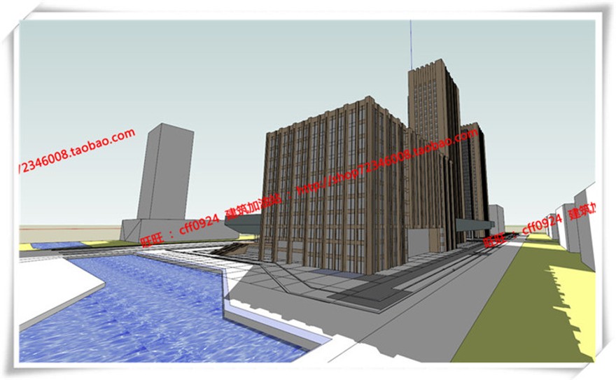 建筑图纸179四星级酒店建筑设计方案SU模型+cad详细方案图纸