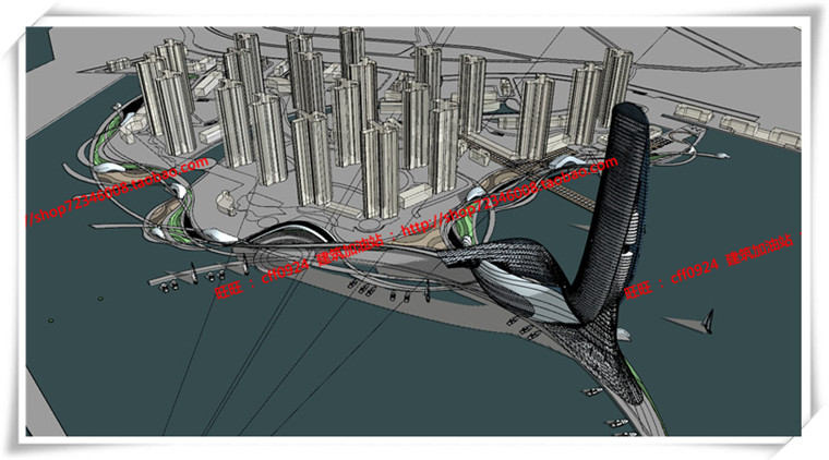 建筑图纸176公建高层住宅酒店建筑方案设计su模型+效果图+3D