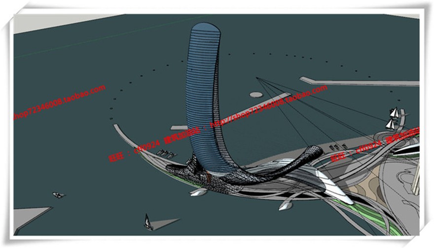 建筑图纸176公建高层住宅酒店建筑方案设计su模型+效果图+3D