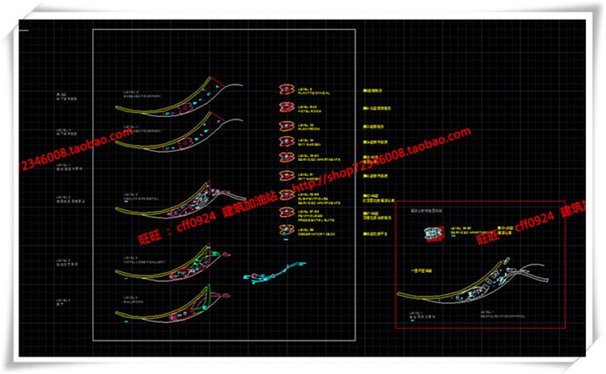 建筑图纸176公建高层住宅酒店建筑方案设计su模型+效果图+3D