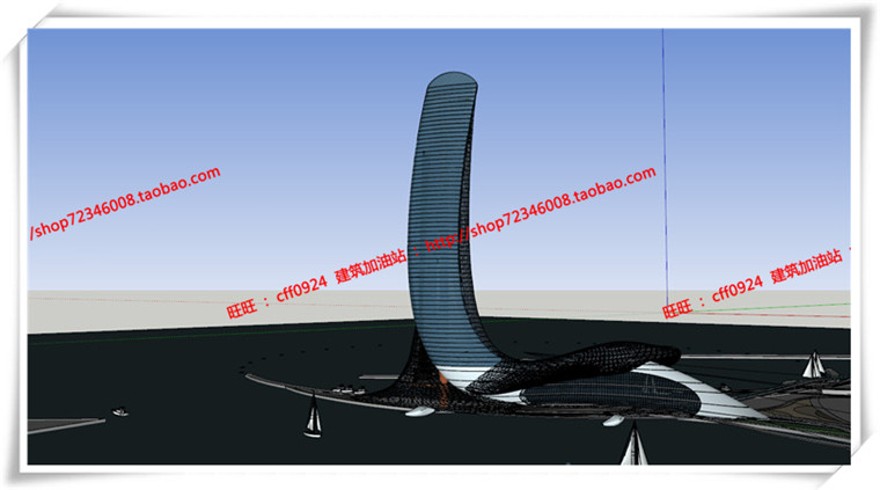 建筑图纸176公建高层住宅酒店建筑方案设计su模型+效果图+3D