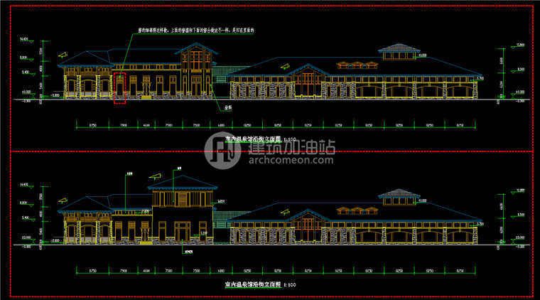 建筑图纸170假日酒店温泉度假酒店su模型/cad图纸/效果图