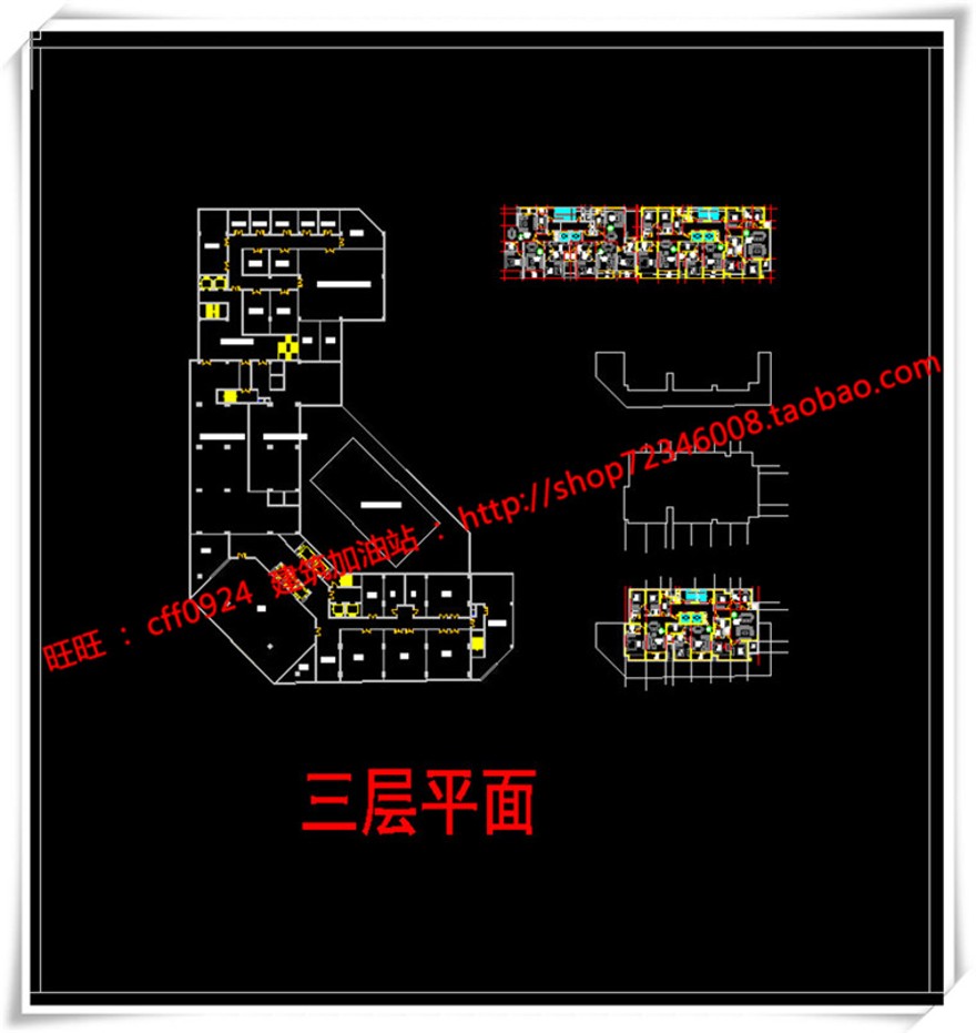 建筑图纸180萧山公建酒店/四星酒店cad平立面图纸+su模型+效果图+3D