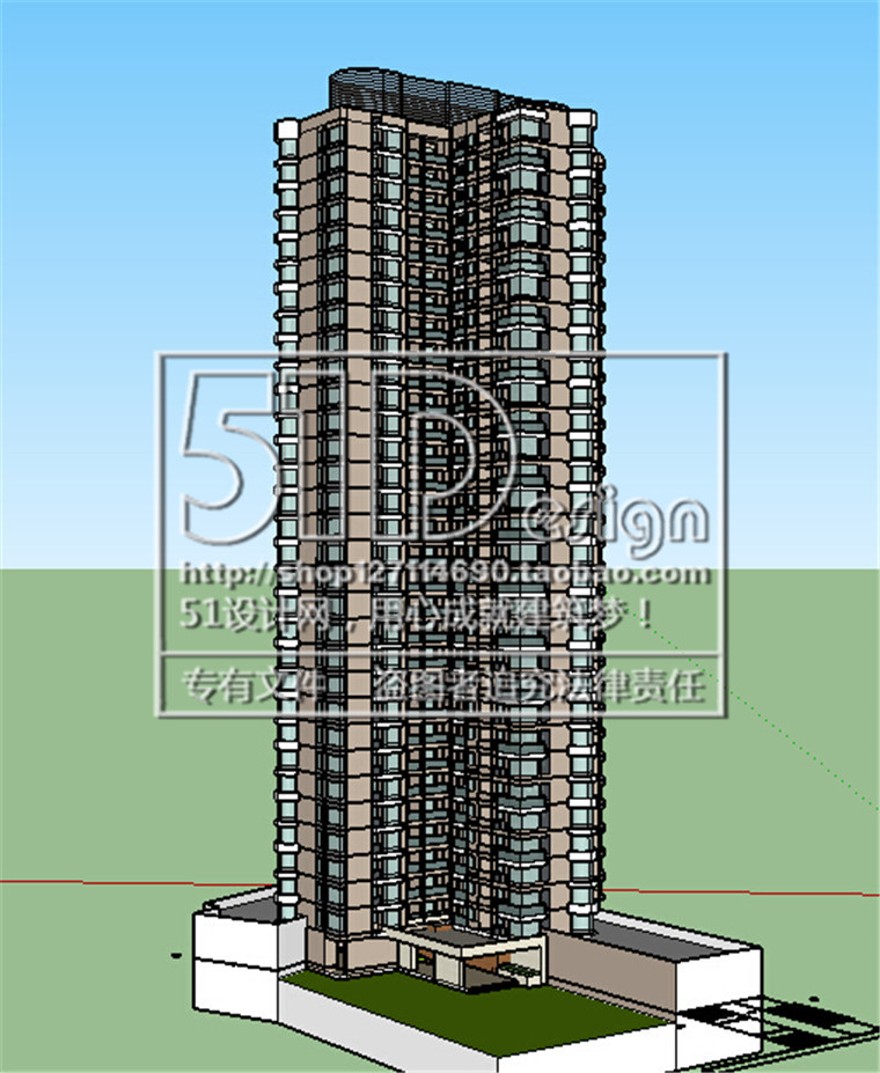 高层住宅住宅现代风建筑方案设计素材资源cad图纸su模型效建筑资源