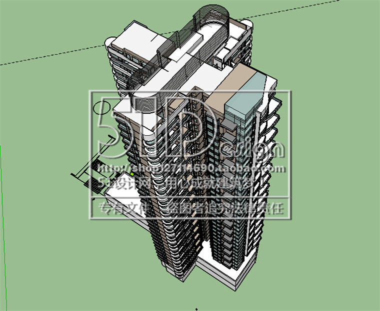 高层住宅住宅现代风建筑方案设计素材资源cad图纸su模型效建筑资源