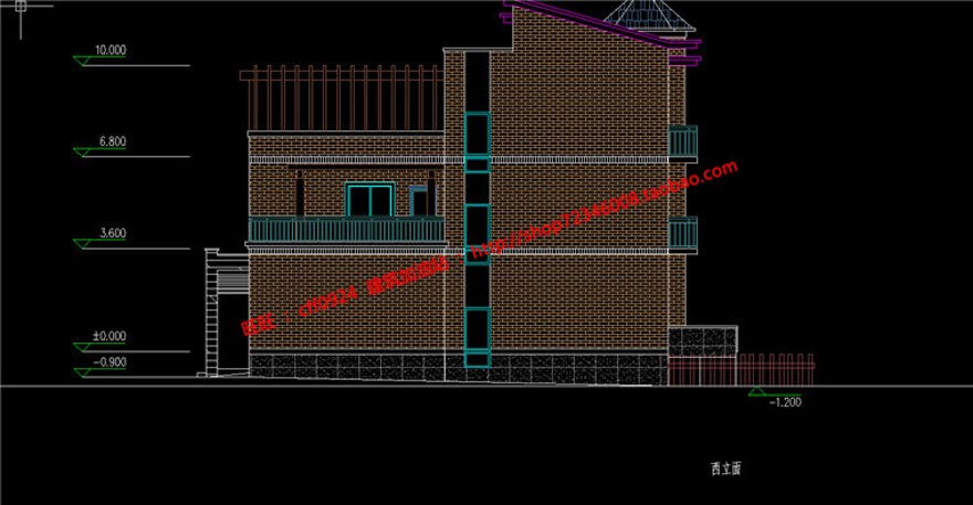 住宅cad平面/立面建筑方案设计jpg效果图联排花园洋房建筑资源