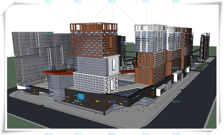 完整SOHO公寓酒店式公寓设计方案su模型效果图cad