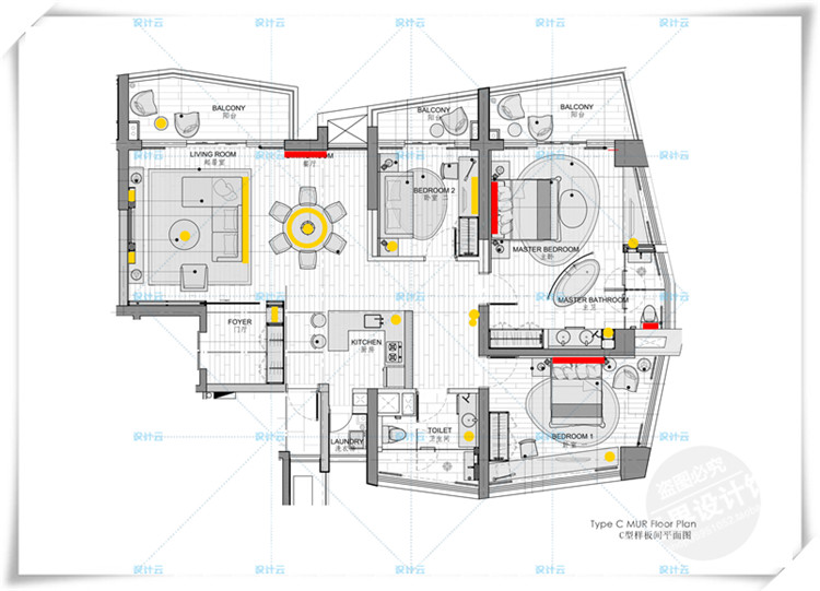 完整新加坡SCDA南京涵碧楼酒店CAD施工图+效果图+软装+物料