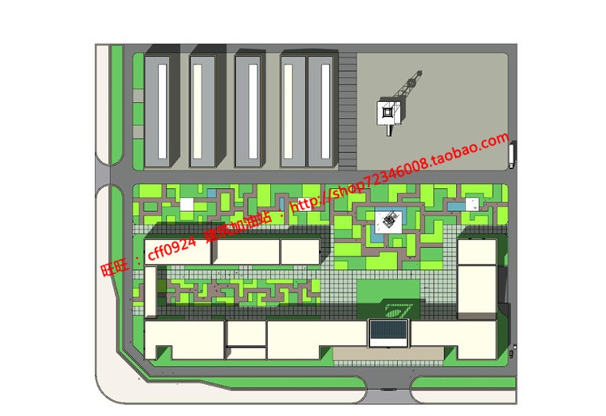 中石油公建总部基地办公楼厂区SU模型+CAD图纸施工图