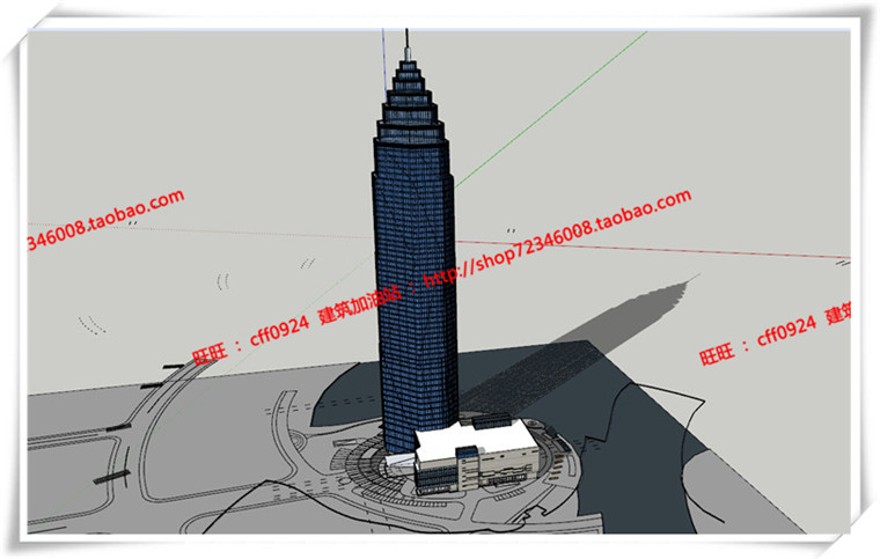 建筑资源84高层住宅办公设计SU模型+cad图纸+效果图+3Dmax