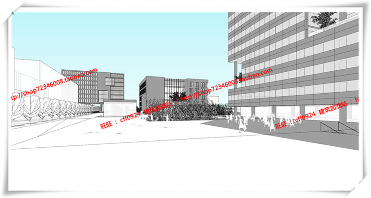 建筑资源88产业办公/园区办公/办公楼SU模型+cad图纸+ppt文本