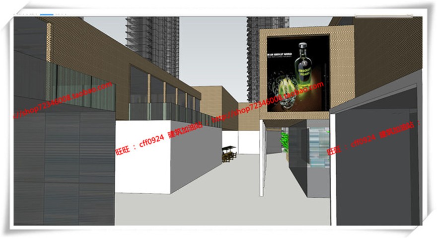 建筑图纸215商业设计综合体两个方案cad图纸+su模型+文本ppt