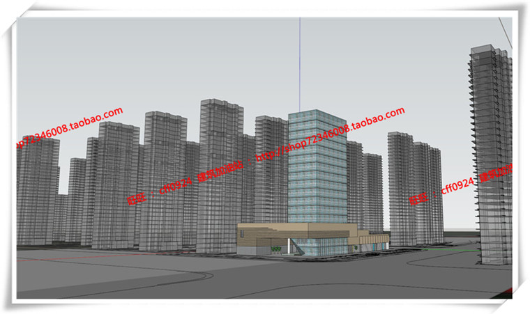 建筑图纸215商业设计综合体两个方案cad图纸+su模型+文本ppt