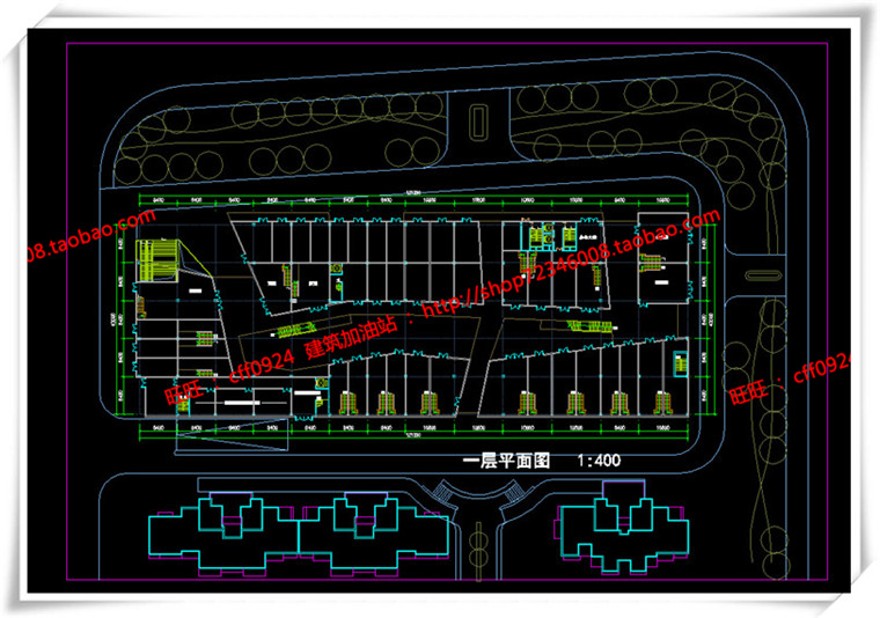 建筑图纸215商业设计综合体两个方案cad图纸+su模型+文本ppt