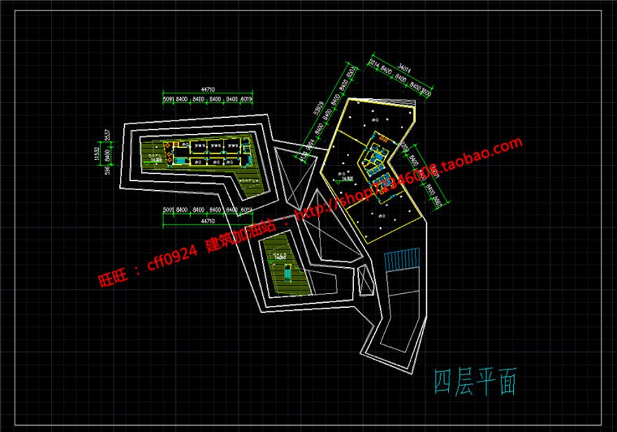 cad总图/平面剖面现代风办公科技园区服务中心jpg效果图建筑资源