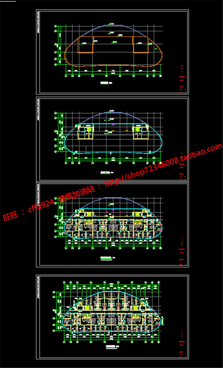 cad总图平立剖+效果图+文本超高层住宅现代风办公楼写字楼建筑资源