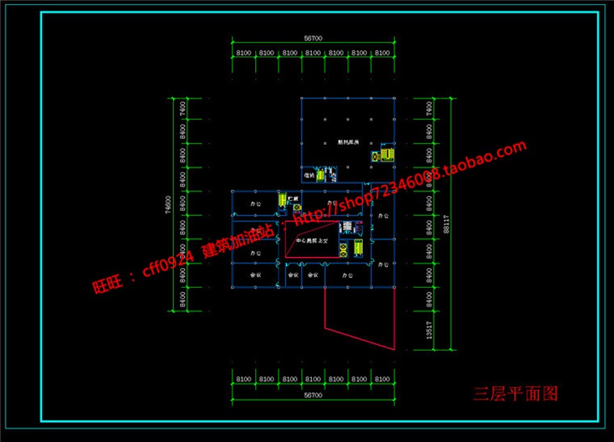 cad图纸+效果图+文本商务办公科研产业园办公楼建筑建筑资源