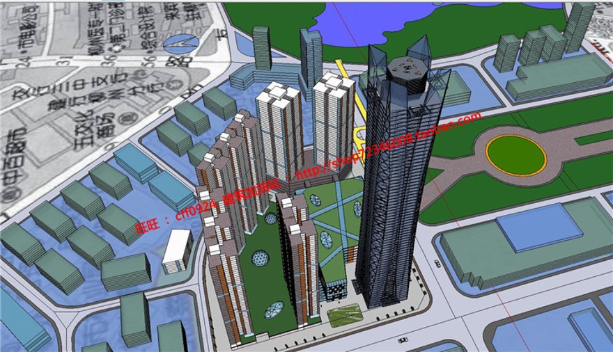 办公楼设计精选中标景观建筑规划项目cad图纸su模型效果图文本