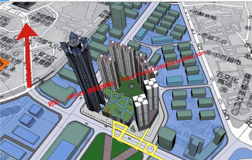 办公楼设计精选中标景观建筑规划项目cad图纸su模型效果图文本