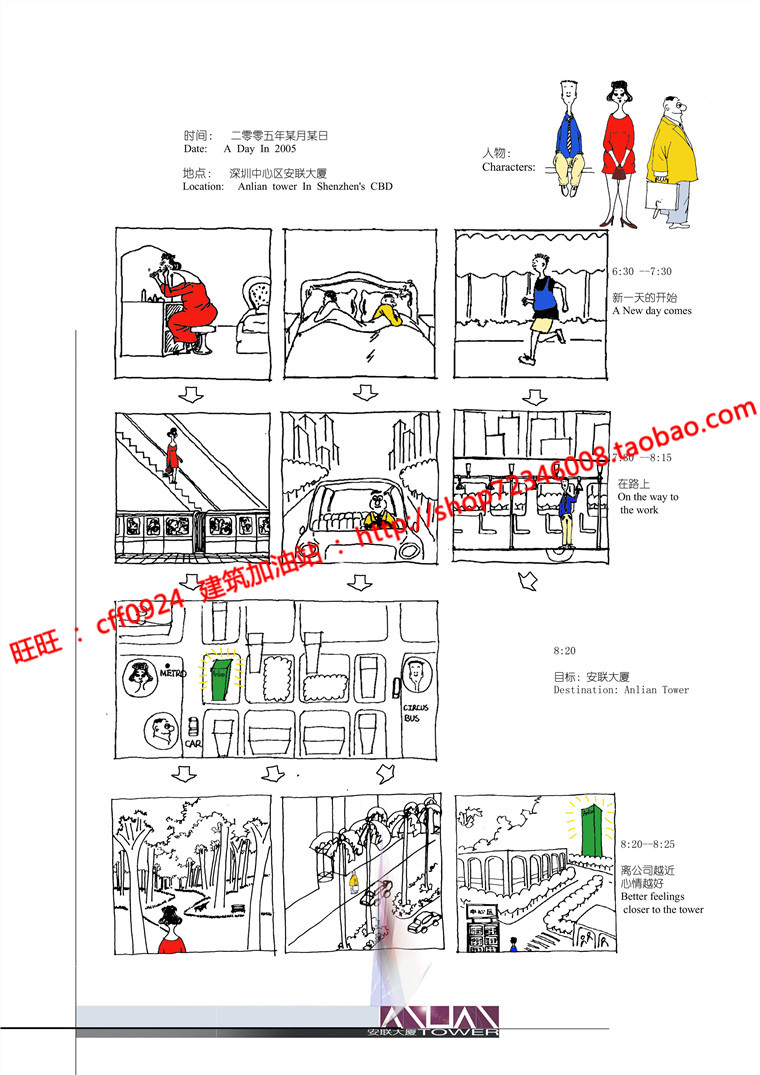 高层住宅现代风风格办公楼cad总图平立剖文本jpg