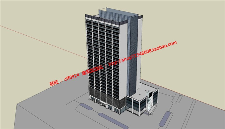 办公楼设计学生设计作业有cad图纸su模型建筑景观规划资料