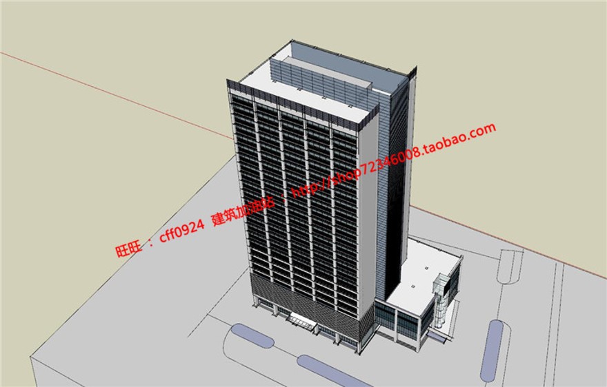 办公楼设计学生设计作业有cad图纸su模型建筑景观规划资料