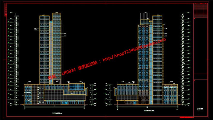 中标景观建筑规划项目精品科技园办公楼设计cad施工图su细模效果图